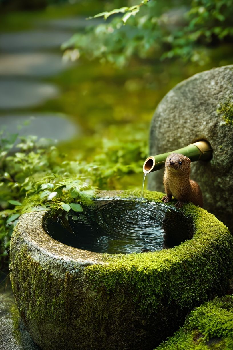 Mossy Garden Otter Photography Poster. poster — animals art