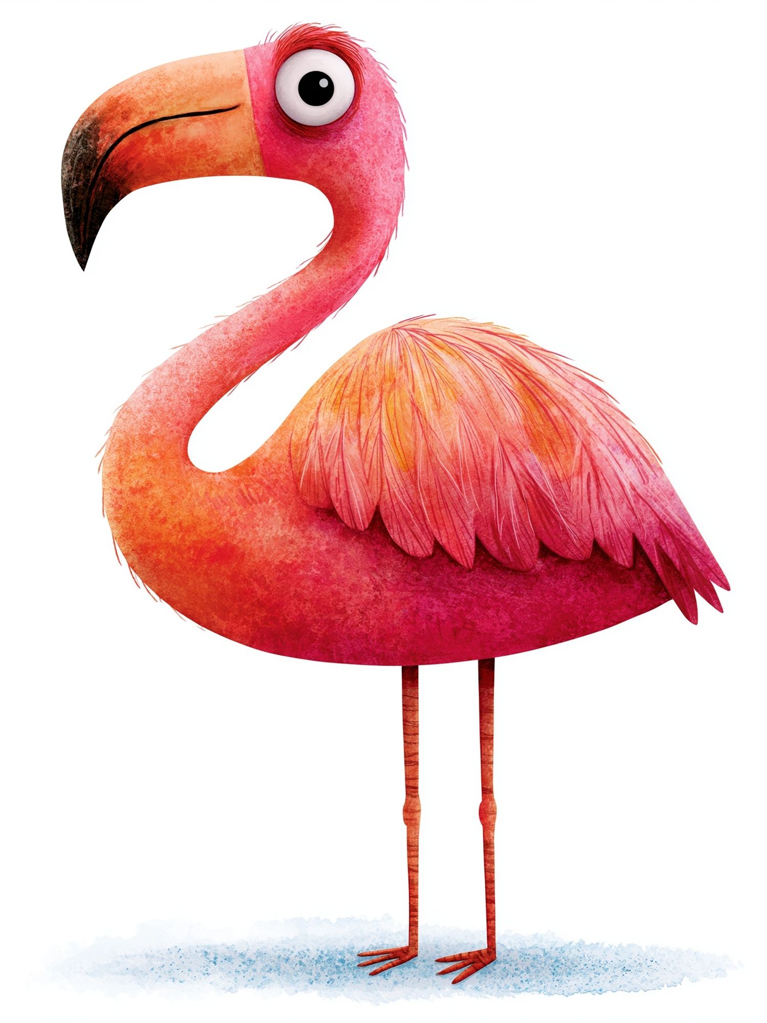 Pink Flamingo Watercolor Print. poster detail