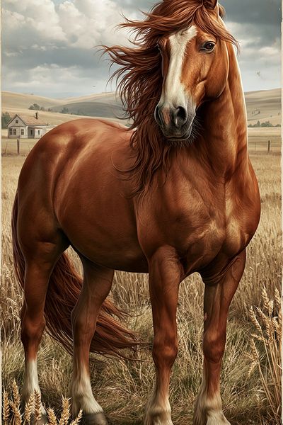 Chestnut Horse Field Poster. poster