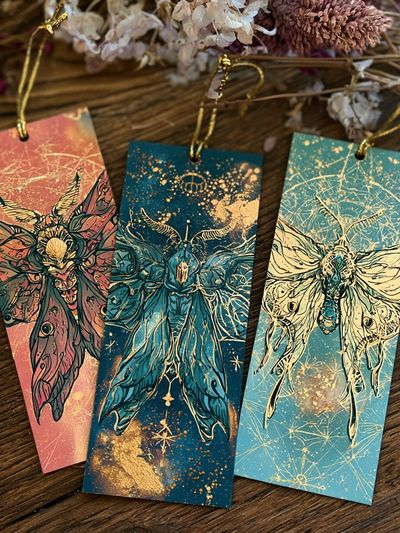 Moth Trio Illustration Poster. poster