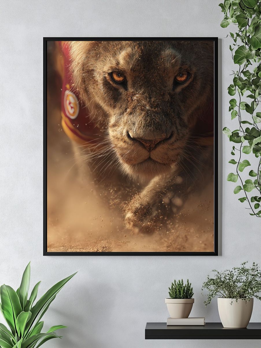 Lion Close-Up Photography Poster. — room view 4