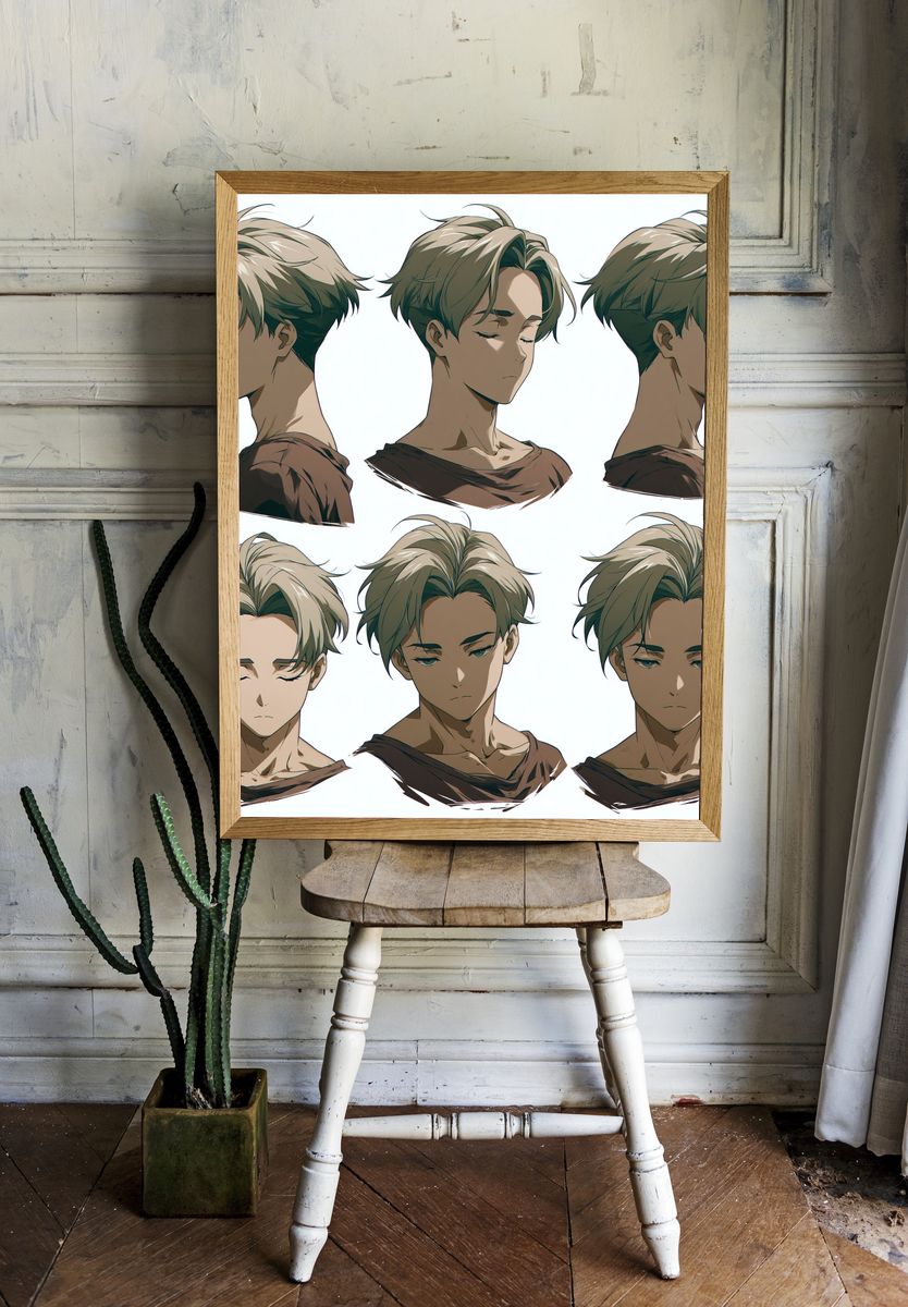Anime Boy Portrait Study Poster. room preview
