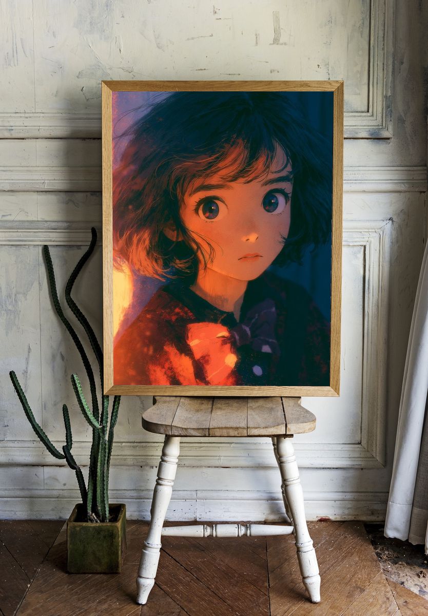 Anime Girl Portrait Poster. room preview