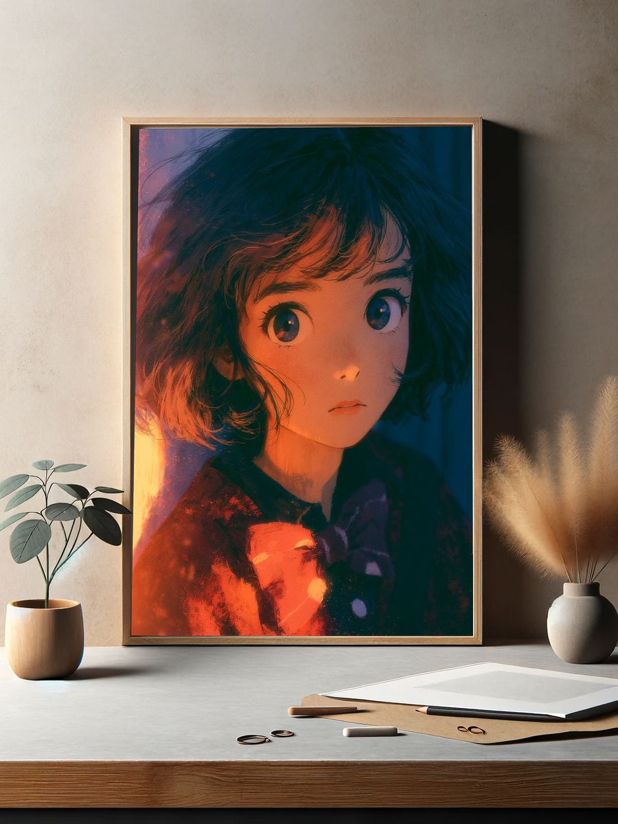Anime Girl Portrait Poster. — room view 2