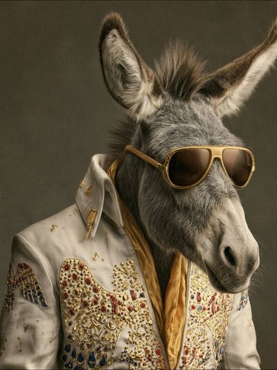 Donkey in Sunglasses Illustration Poster. poster