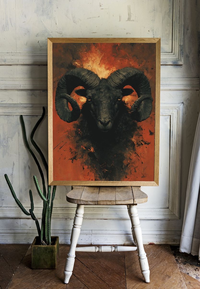 Ram Portrait — Fine-Art Print. room preview