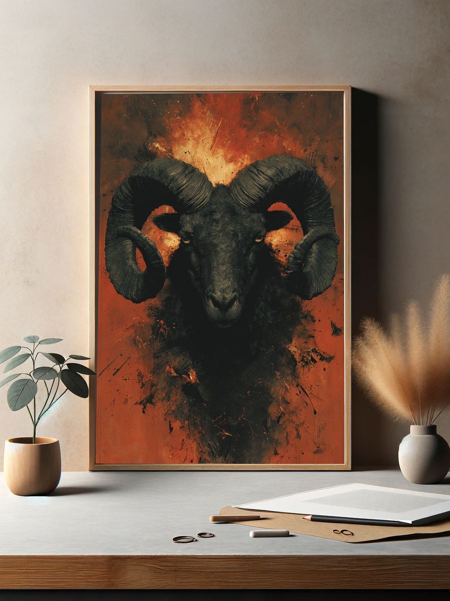 Ram Portrait — Fine-Art Print. — room view 2