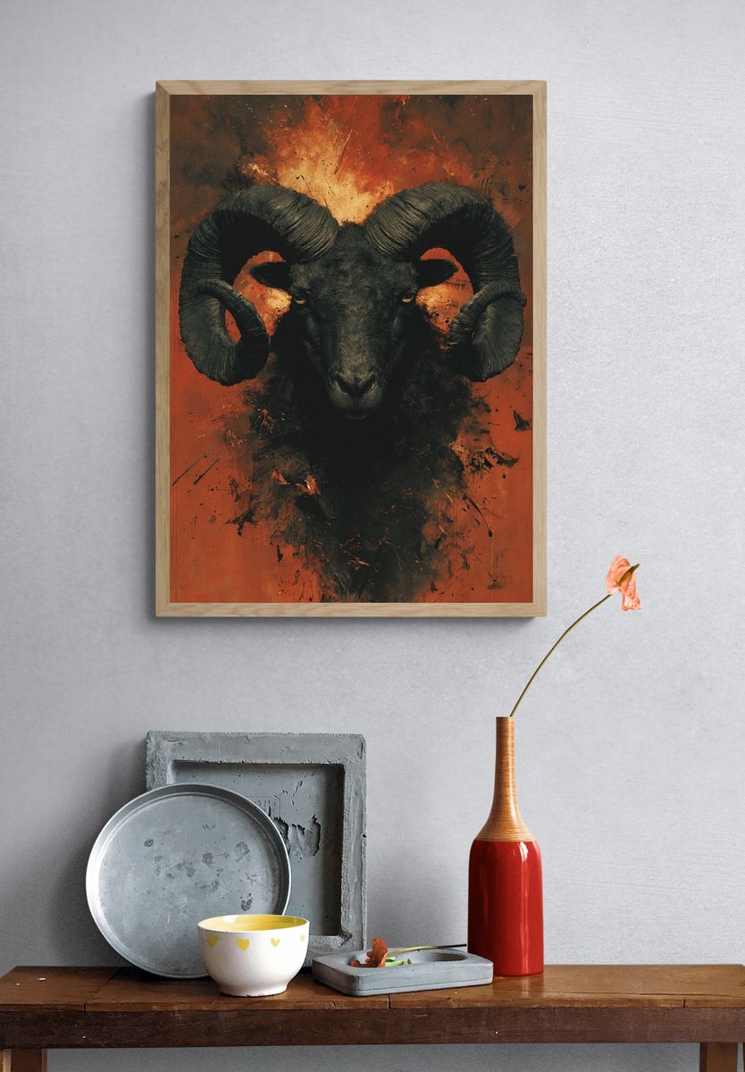 Ram Portrait — Fine-Art Print. — room view 3