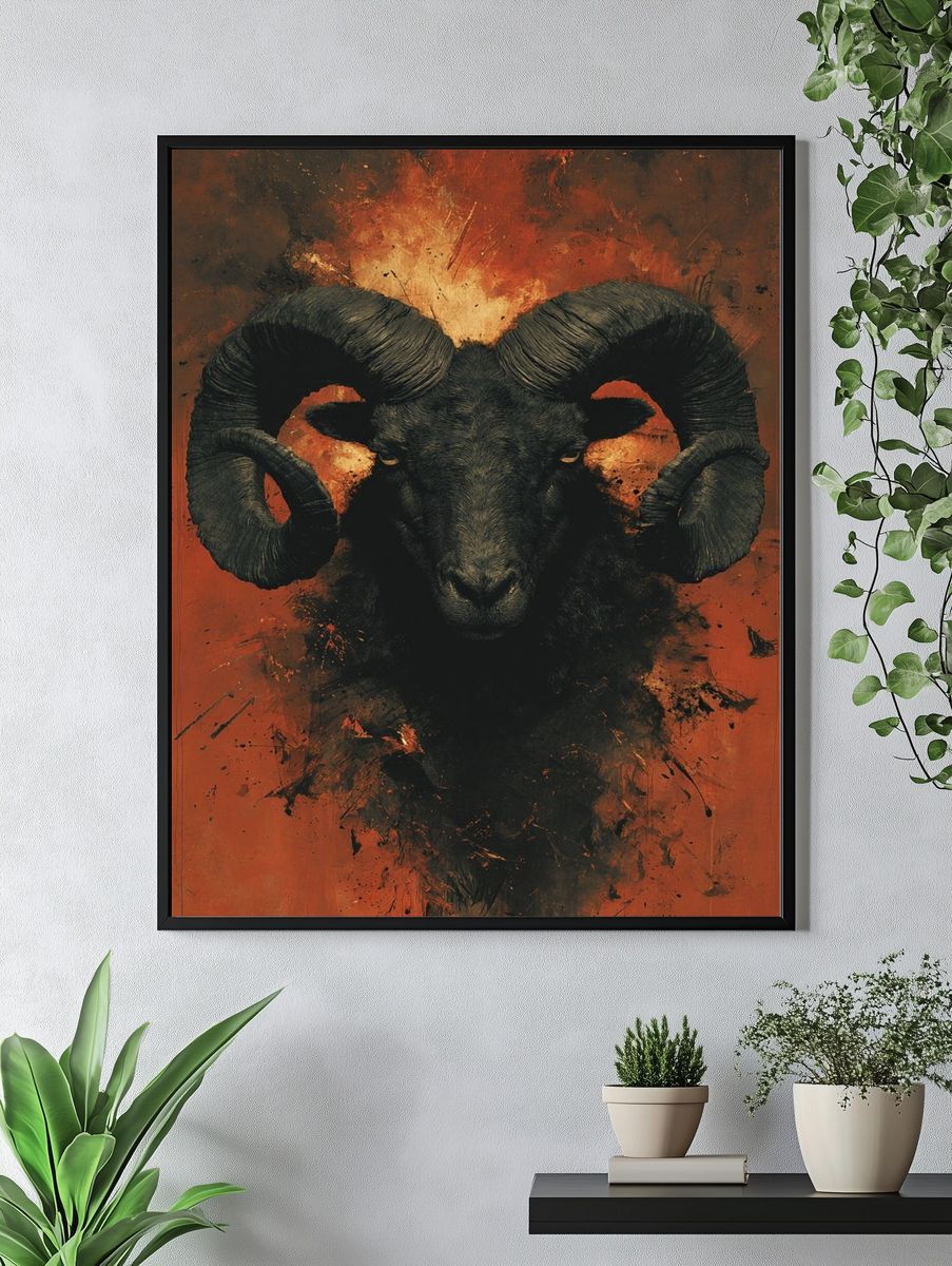 Ram Portrait — Fine-Art Print. — room view 4