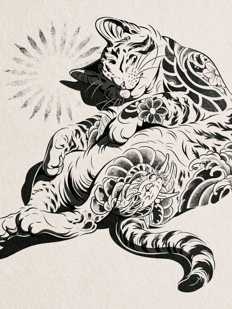 Sleeping Tiger Ink Poster. poster detail