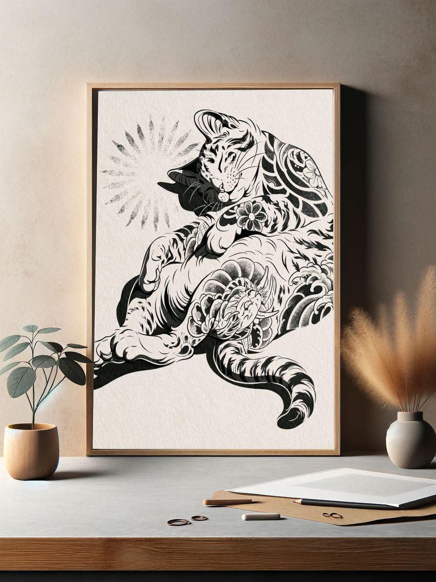 Sleeping Tiger Ink Poster. — room view 2