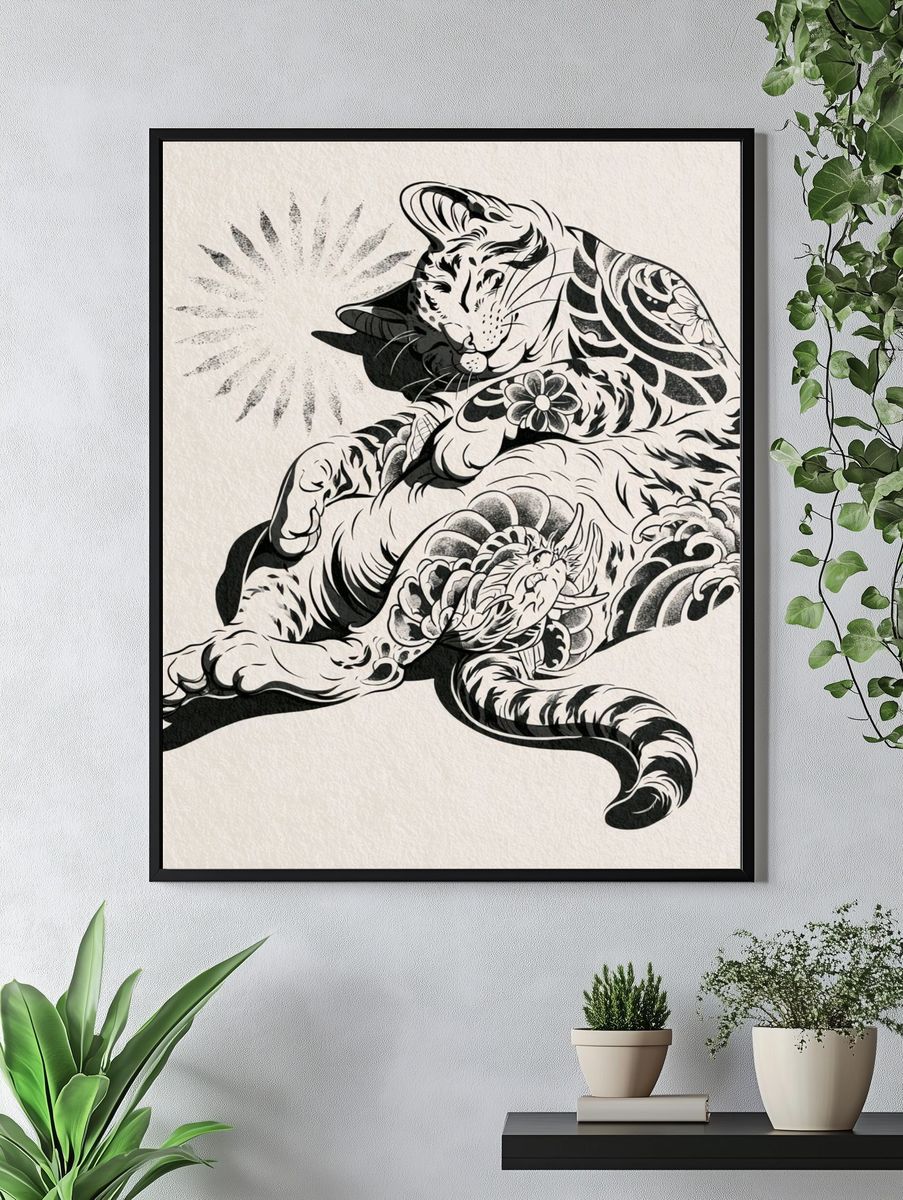 Sleeping Tiger Ink Poster. — room view 4
