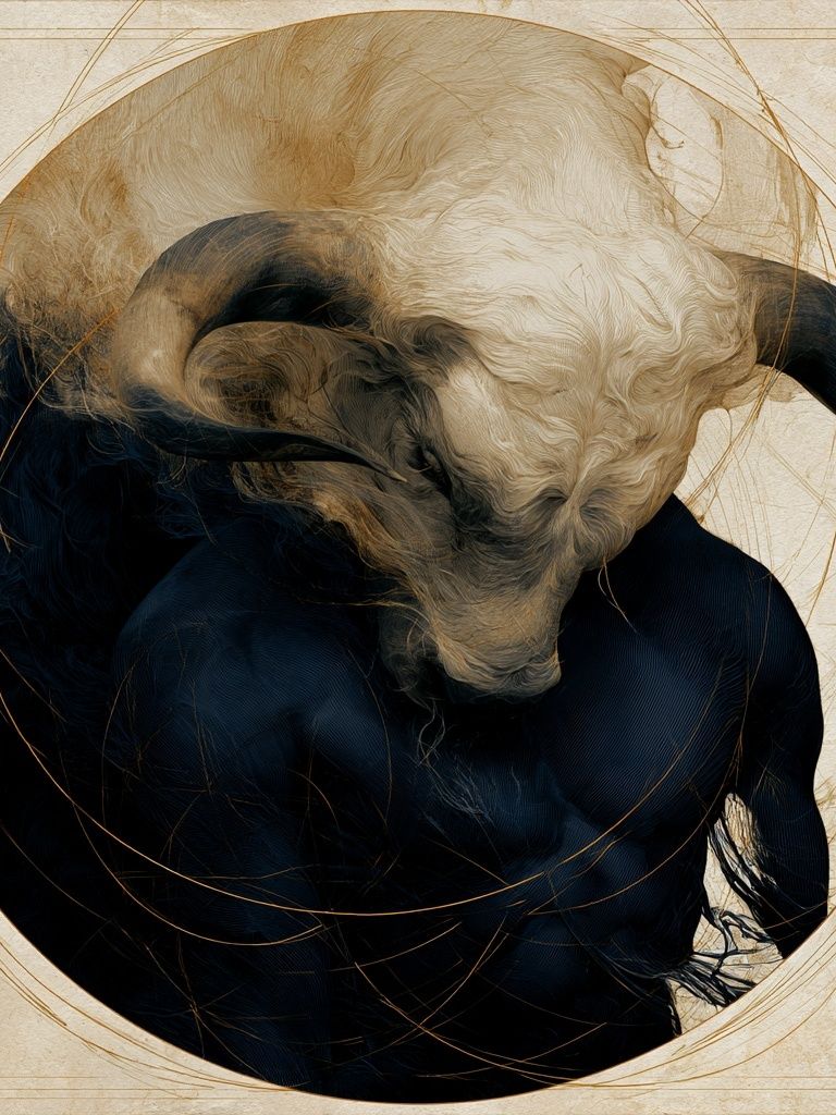 Abstract Bull Portrait Print. poster detail