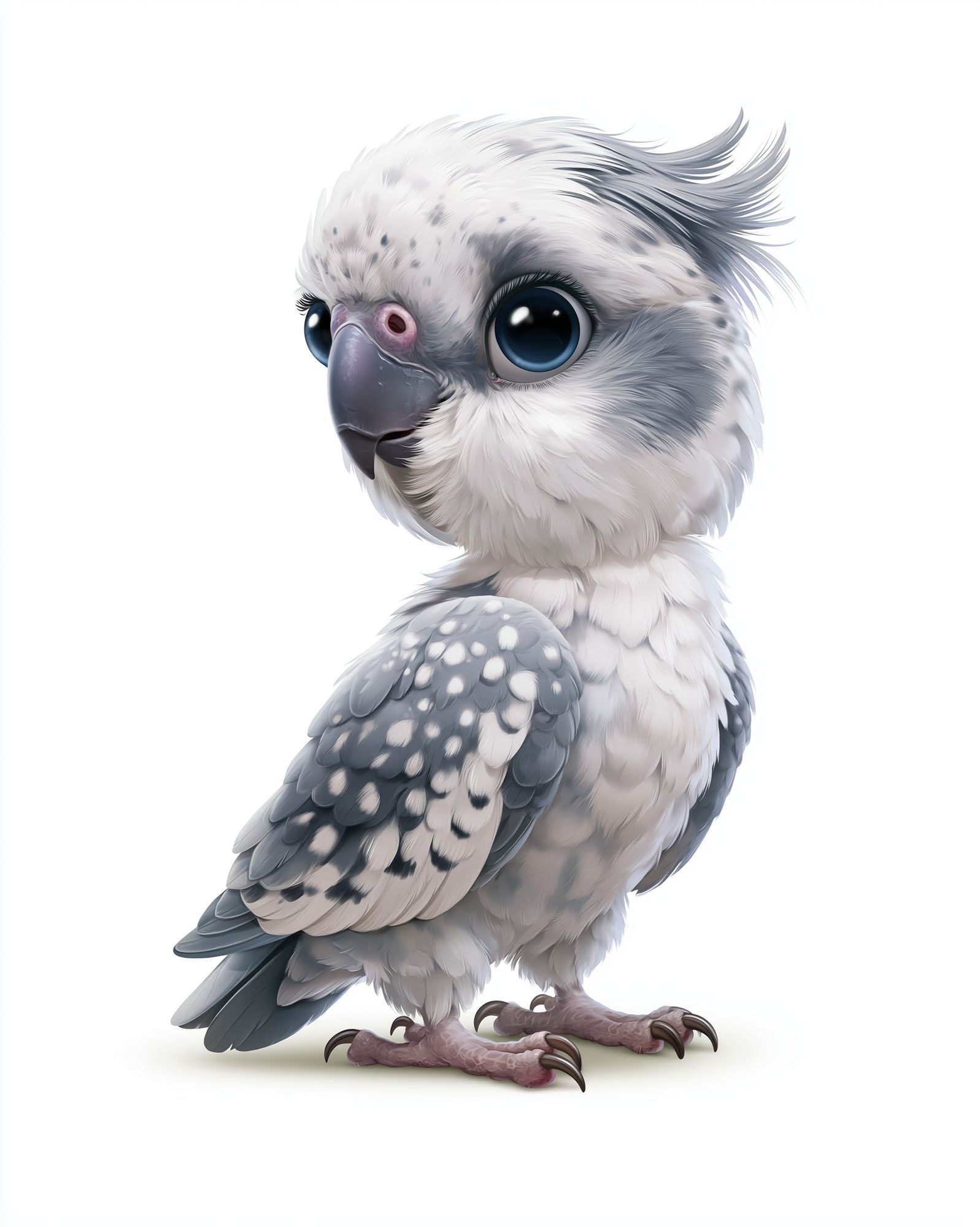 Cute Cockatoo Portrait Print. poster — animals art