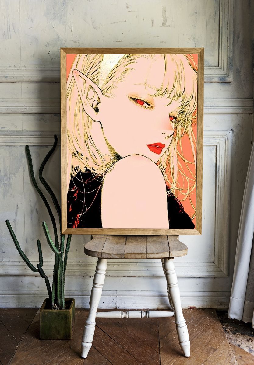 Anime Portrait Illustration Poster. — room view 1