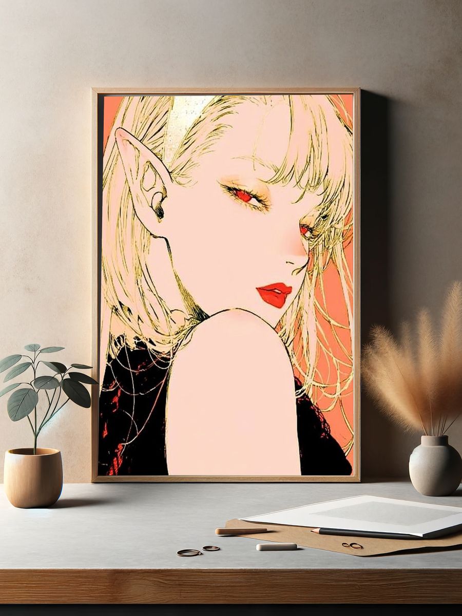 Anime Portrait Illustration Poster. — room view 2