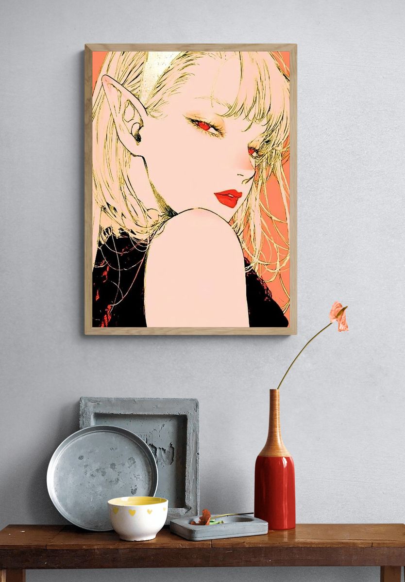 Anime Portrait Illustration Poster. — room view 3