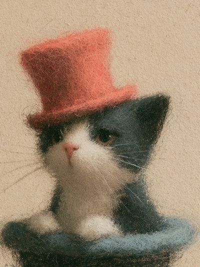Top Hat Cat Illustration Poster.