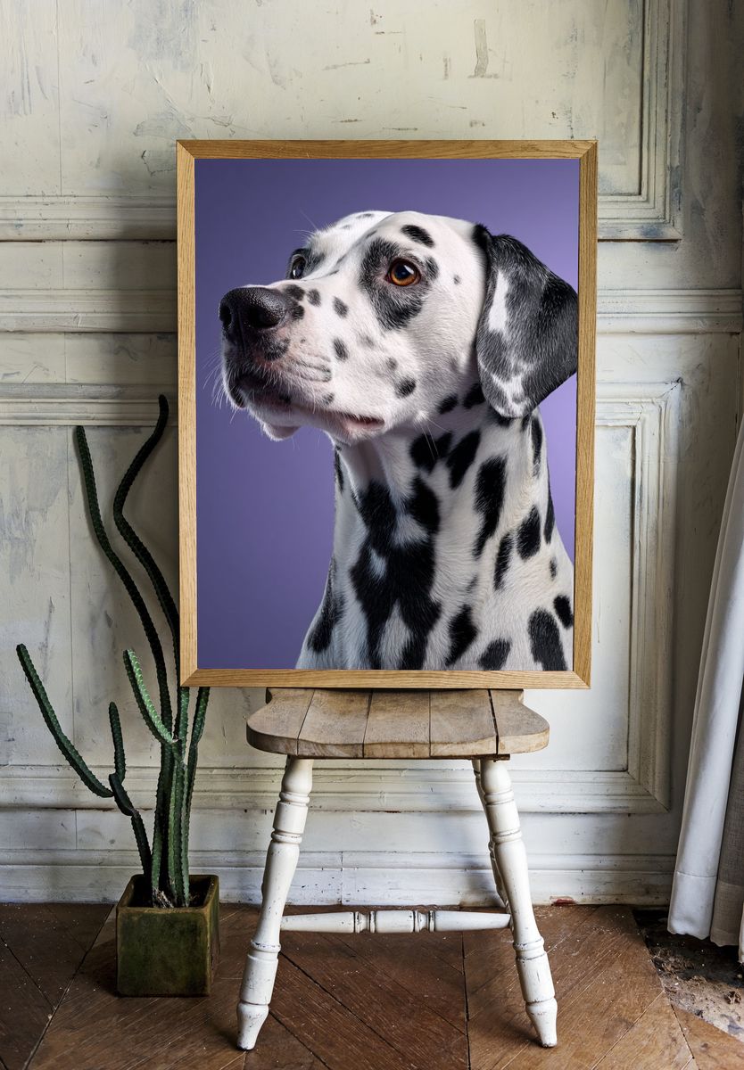 Dalmatian Portrait Photography Poster. room preview