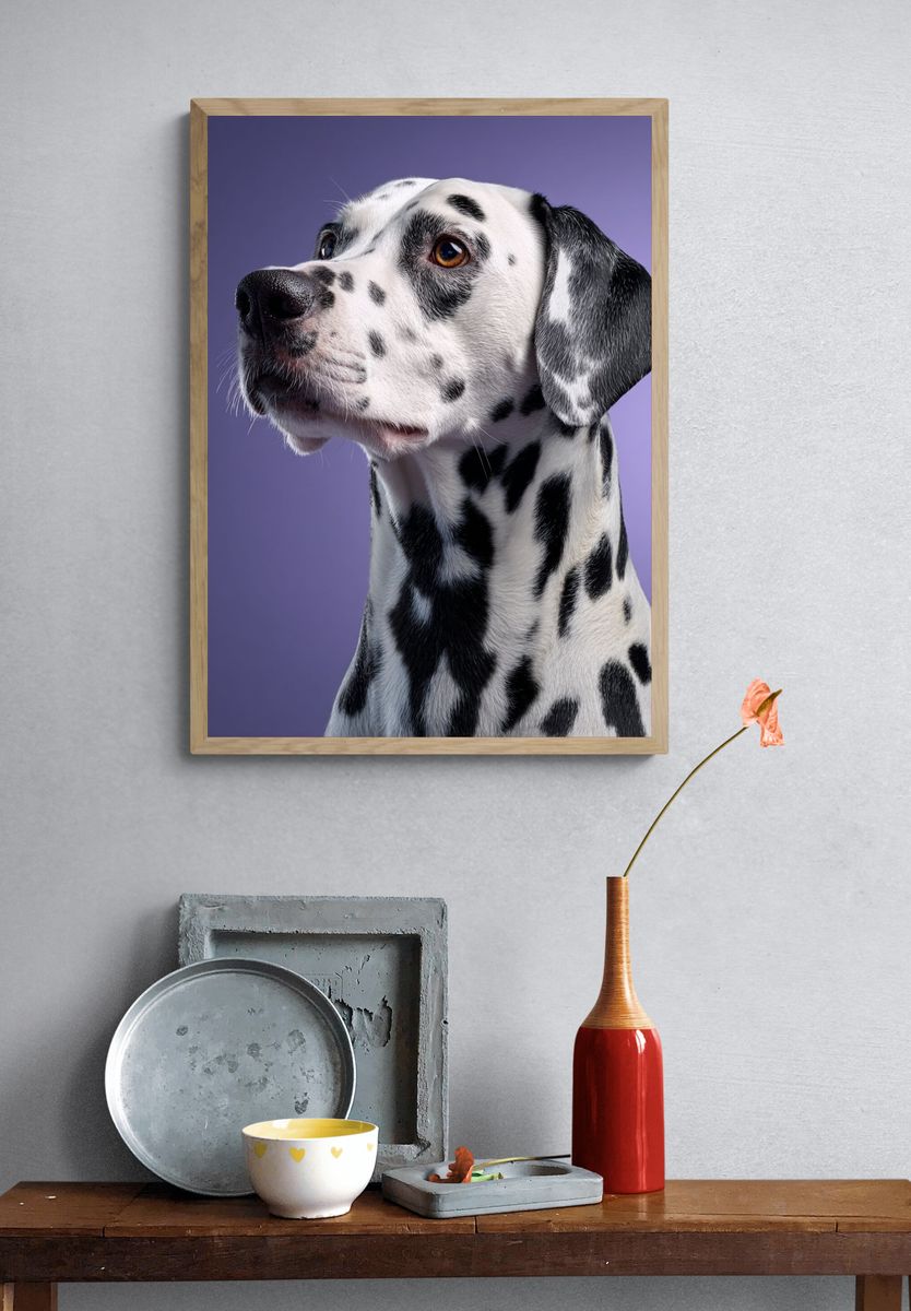 Dalmatian Portrait Photography Poster. — room view 3