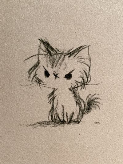 Grumpy Kitten Sketch Poster.
