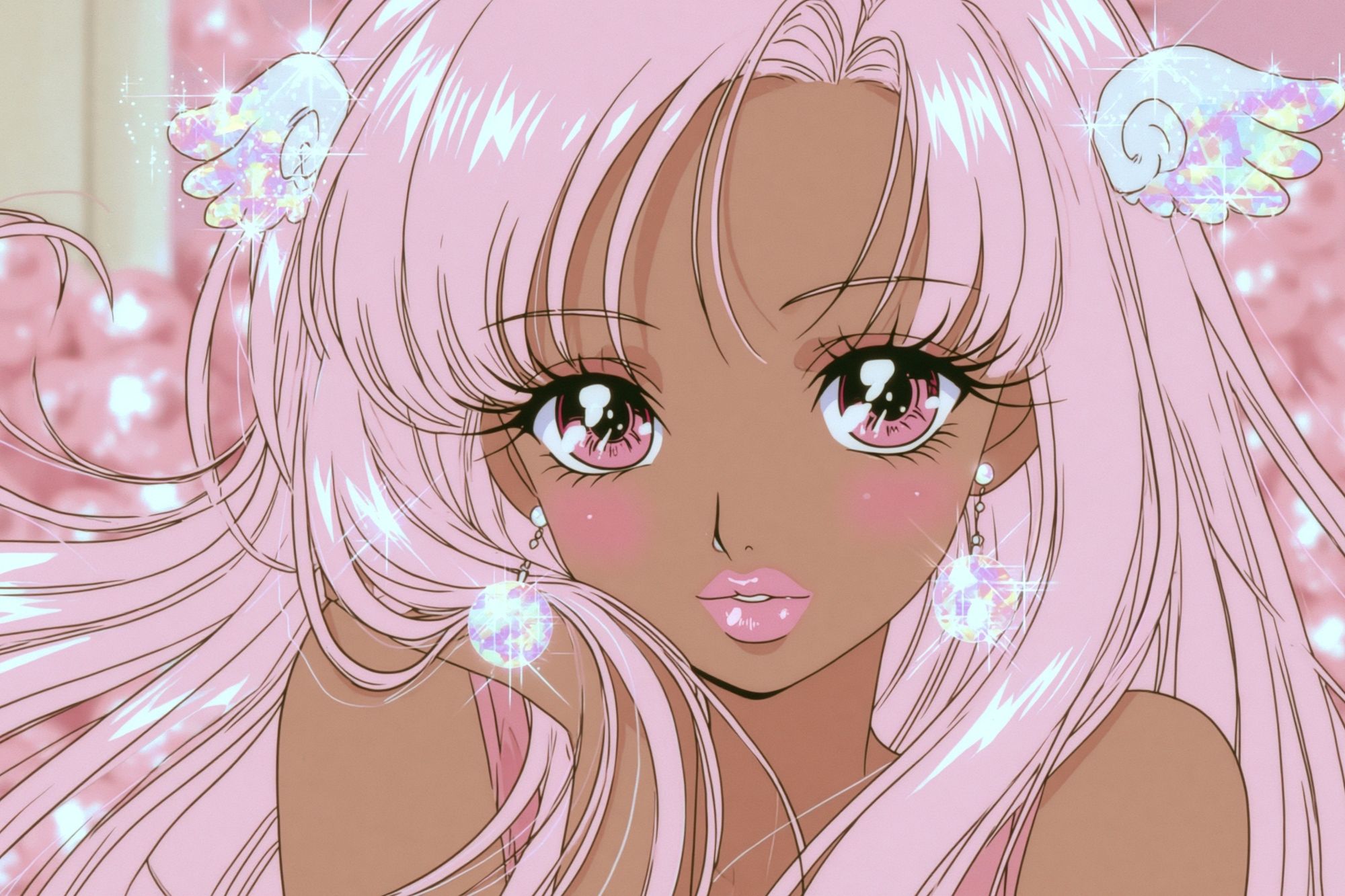 Pink Angel Girl Anime Poster. poster detail