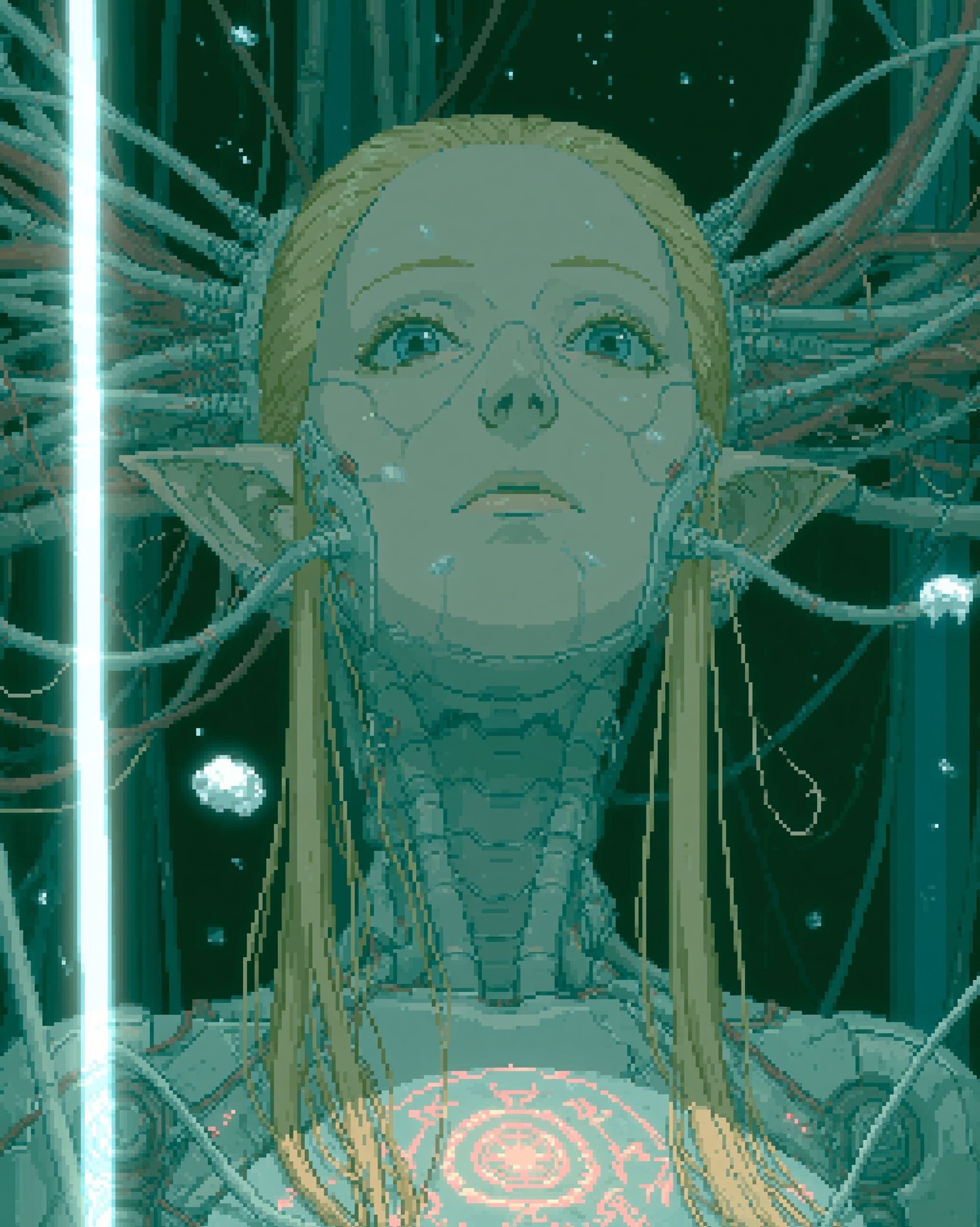 Cybernetic Girl Portrait Poster. poster — anime art