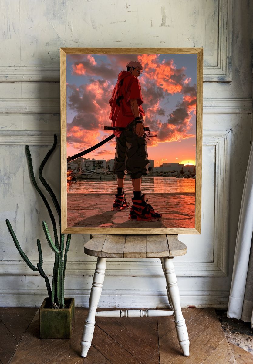 Anime Sunset Harbor Poster. room preview