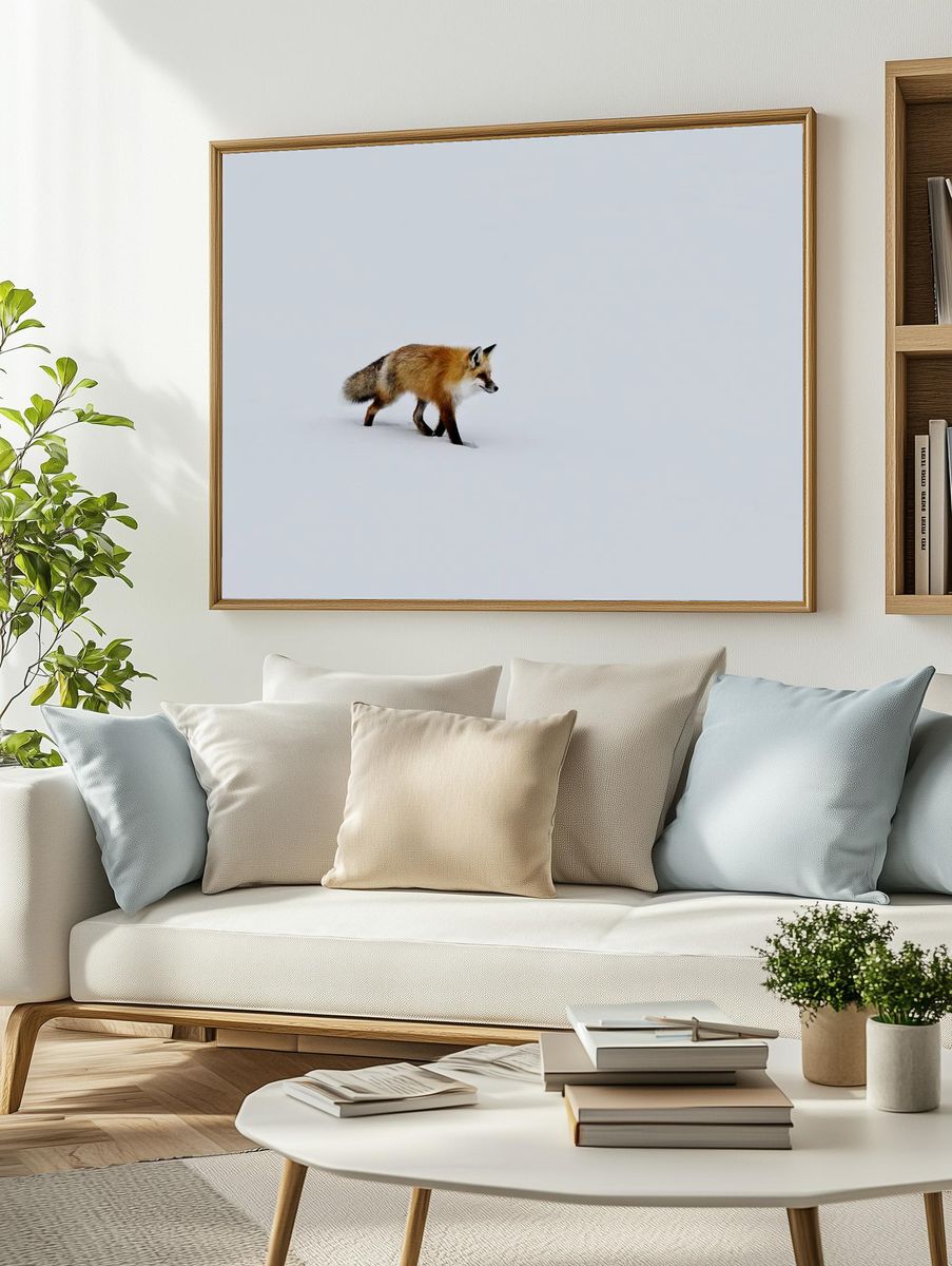 red fox prowls voles, hidden. — room view 2