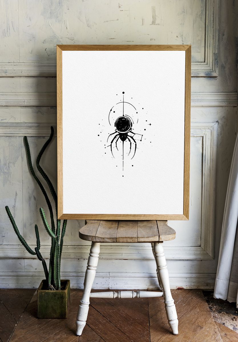 Cosmic Spider Ink Poster. room preview