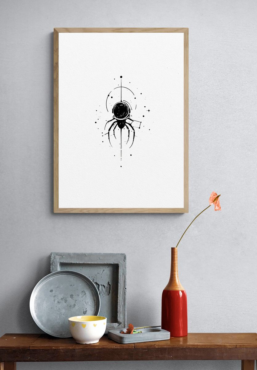 Cosmic Spider Ink Poster. — room view 3