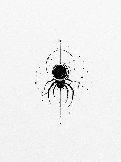 Cosmic Spider Ink Poster.