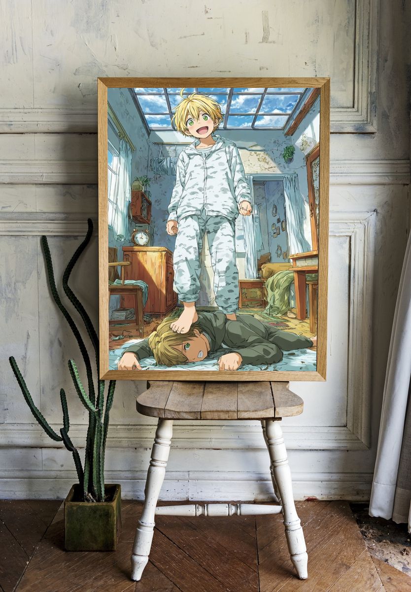 Anime Bedroom Scene Print. room preview