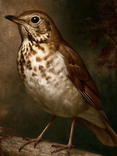 Song Thrush Portrait Poster.