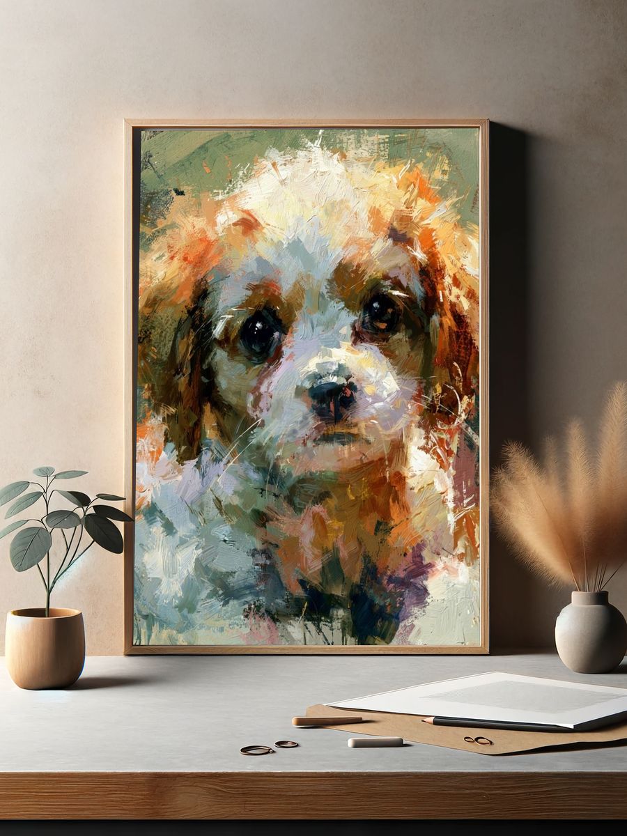 Cavalier King Charles Spaniel Portrait Poster. — room view 2