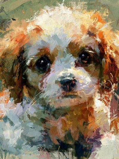 Cavalier King Charles Spaniel Portrait Poster.