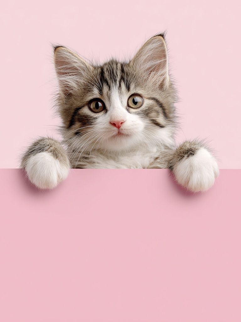 Cute Kitten Portrait Poster. poster — animals art
