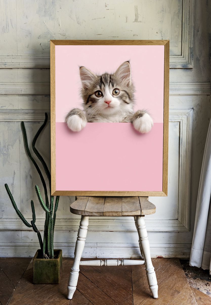 Cute Kitten Portrait Poster. room preview