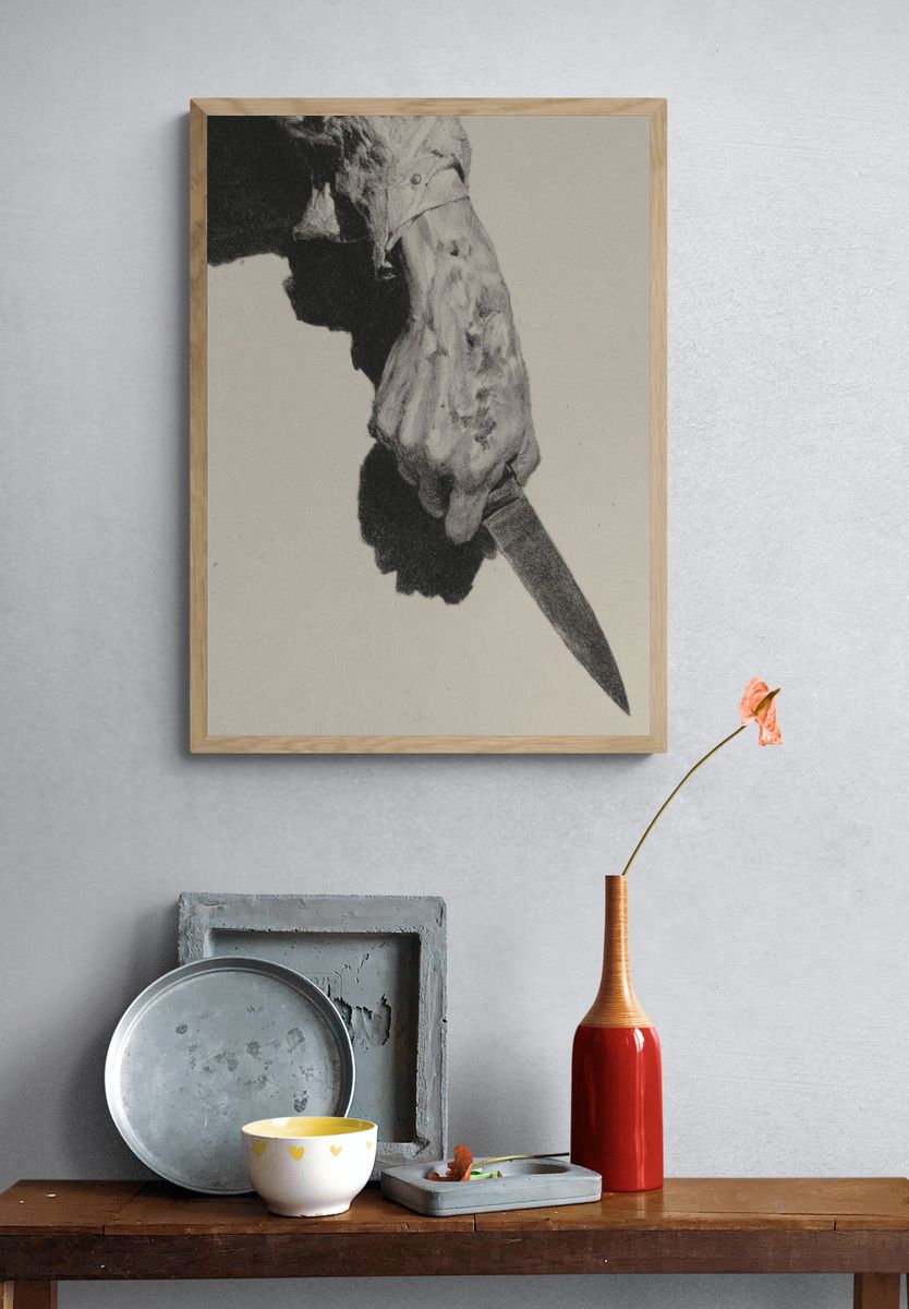 Hummingbird Sketch Poster. — room view 3