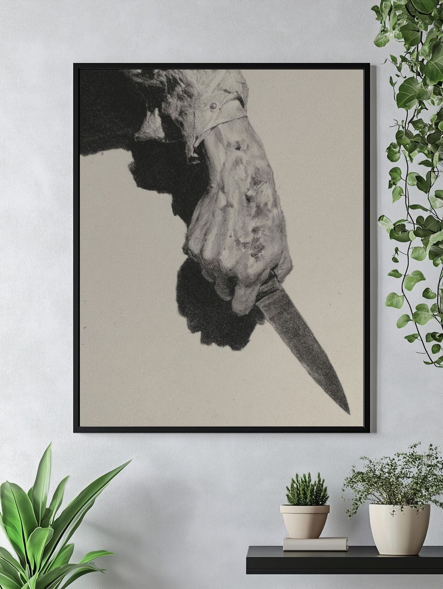 Hummingbird Sketch Poster. — room view 4