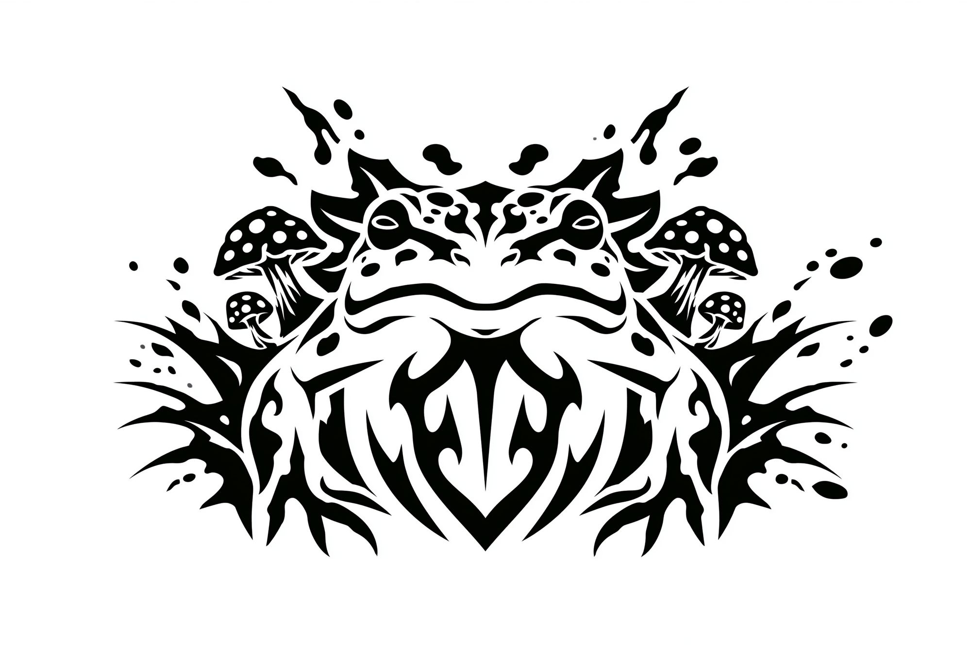 Tribal Frog Symmetry Print. poster — animals art