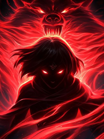 Demonic Wolf Spirit Illustration Poster.