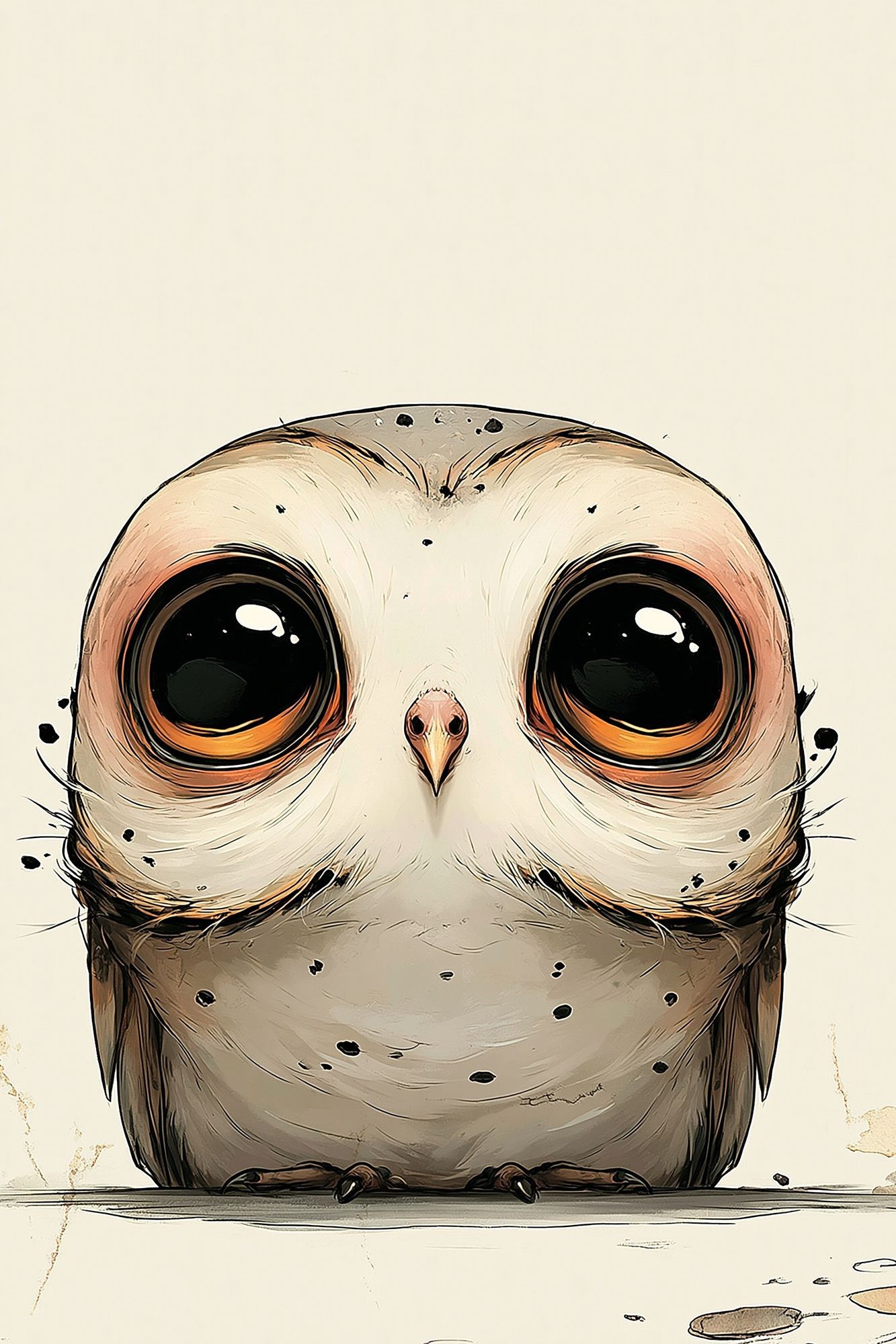 Wide-Eyed Owl Illustration Poster. poster — animals art