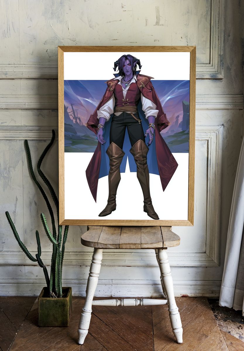 Fantasy Demon Character Illustration Poster. — room view 1