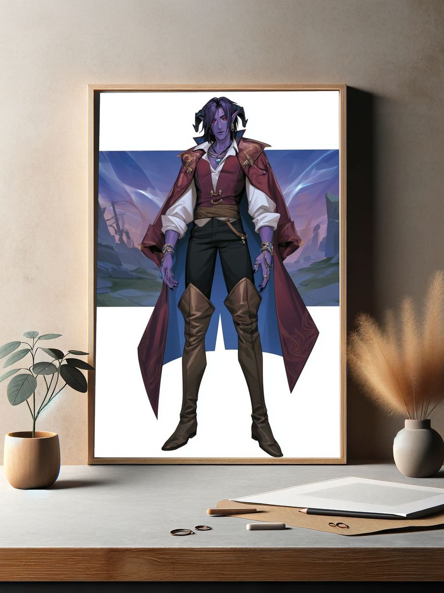Fantasy Demon Character Illustration Poster. — room view 2