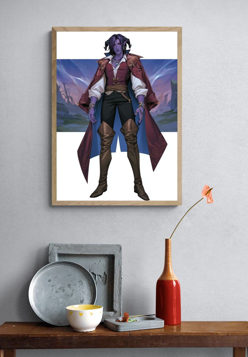 Fantasy Demon Character Illustration Poster. — room view 3