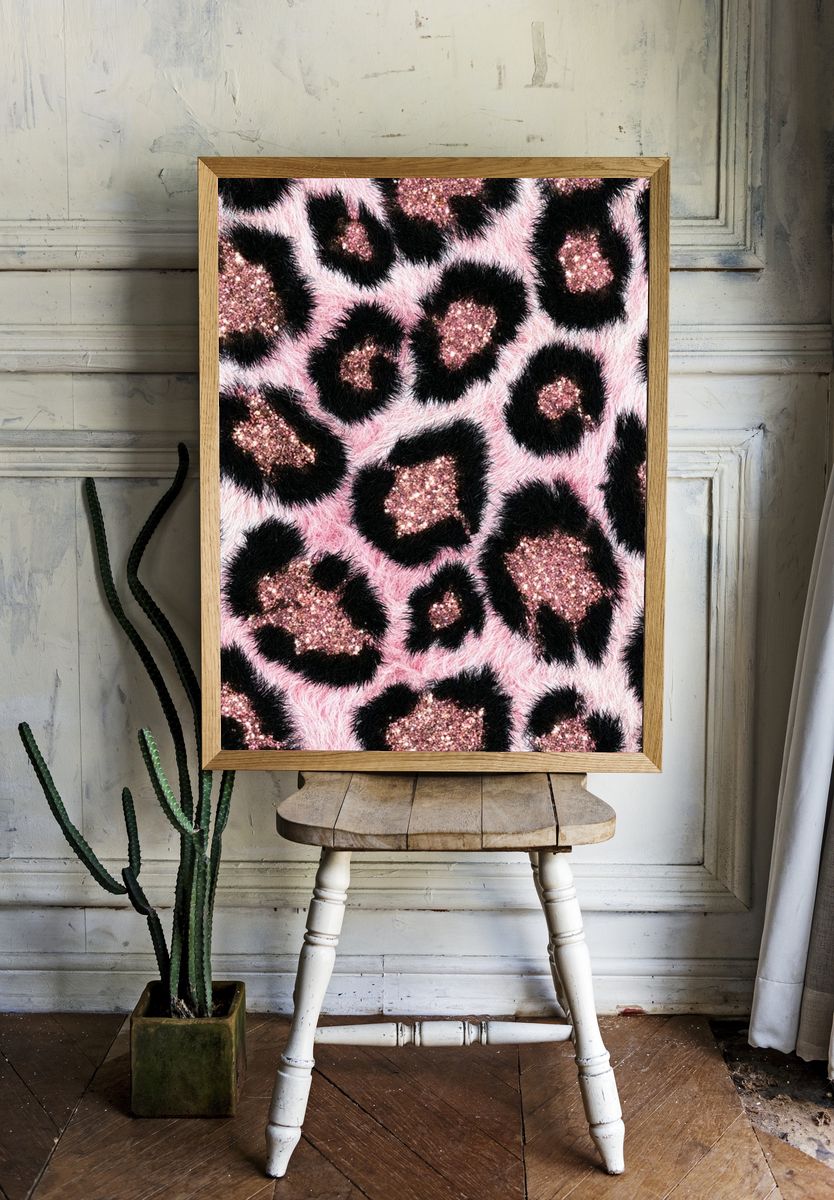 Pink Leopard Print Poster. room preview