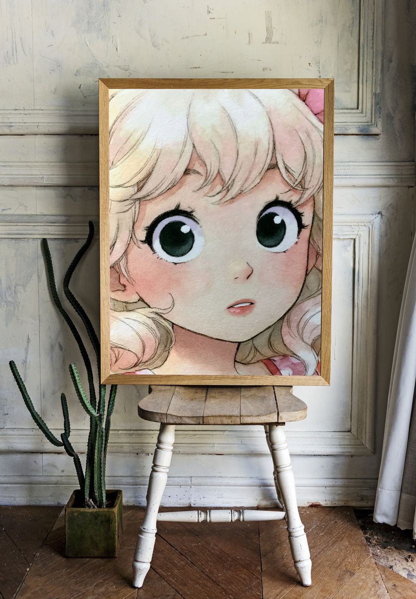 Cute Anime Girl Portrait Poster. room preview