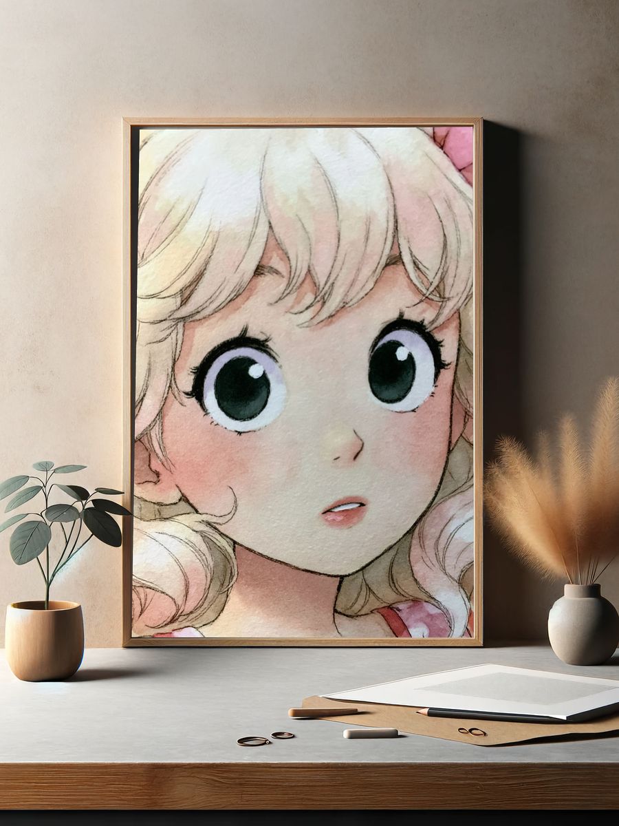 Cute Anime Girl Portrait Poster. — room view 2