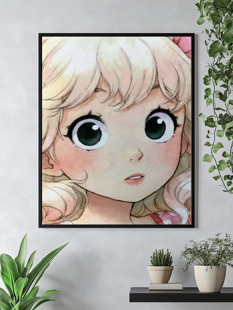 Cute Anime Girl Portrait Poster. — room view 4